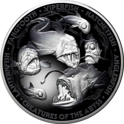 Criaturas de las profundidades - 5 Oz - Moneda de plata de colección