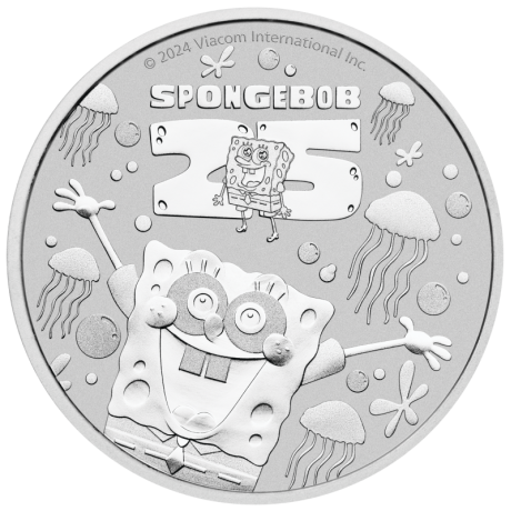 Bob Esponja Squarepants - 1 Oz - Moneda de Plata de Coleccionista