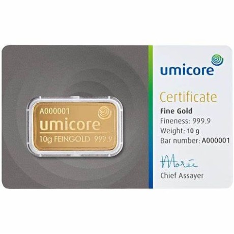 Umicore - 10g - lingote de oro de inversión