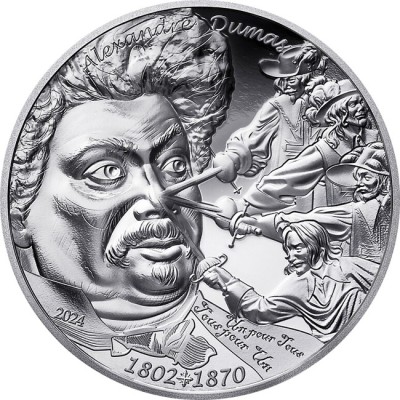 Alejandro Dumas - 1 Oz - Moneda de Plata de Colección