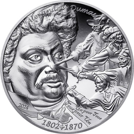 Alejandro Dumas - 1 Oz - Moneda de Plata de Colección