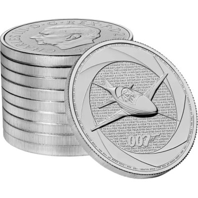Seis Décadas de 007 (80´s) - James Bond - 1 Oz - Moneda de Plata de Inversión