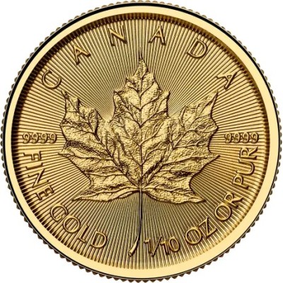 Hoja de arce (2025) - 1/10 Oz - moneda de oro de inversión