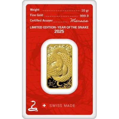 Argor Heraeus - Año de la Serpiente (2025) - 10 g - lingote de oro
