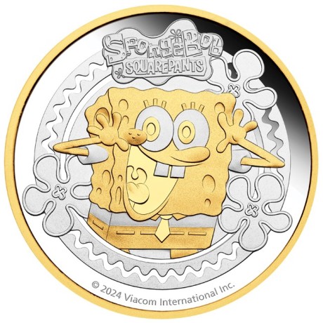 Bob Esponja Squarepants - 2 Oz - Moneda de Plata de Coleccionista