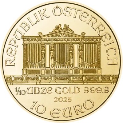 Wiener Philharmoniker (2025) - 1/10 Oz - moneda de oro de inversión