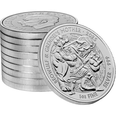 Mitos y Leyendas - Beowulf & Grendel´s Mother- 1 Oz - moneda de plata de inversión