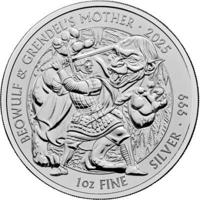 Mitos y Leyendas - Beowulf & Grendel´s Mother- 1 Oz - moneda de plata de inversión