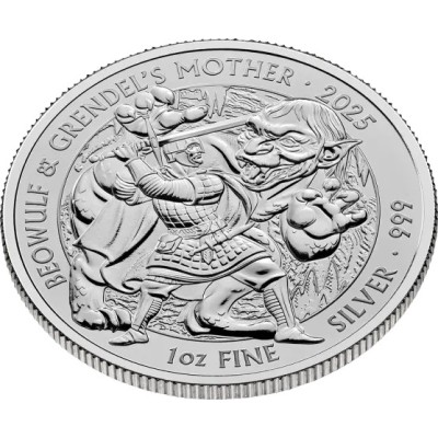 Mitos y Leyendas - Beowulf & Grendel´s Mother- 1 Oz - moneda de plata de inversión