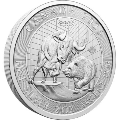 Toro y Oso (2025) - 2 Oz - moneda de plata de inversión