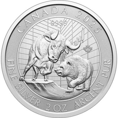 Toro y Oso (2025) - 2 Oz - moneda de plata de inversión