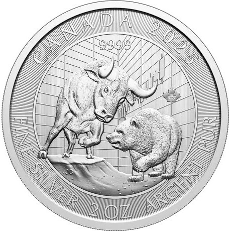 Toro y Oso (2025) - 2 Oz - moneda de plata de inversión