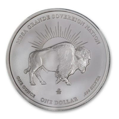 Mesa Grande Dólar Bisonte Nativo Americano (2025) - 1 Oz - Moneda de Plata de Colección