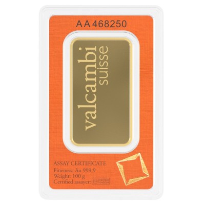 Valcambi 100g - Lingote de oro de inversión
