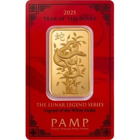Pamp, Lunar Legend White Snake - 1 Oz - Lingote de oro de inversión
