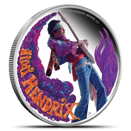 Jimi Hendrix - Moneda de colección de plata de 1 Oz