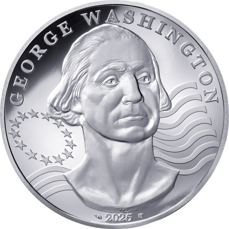 George Washington - 2 Oz - Moneda de Plata de Colección
