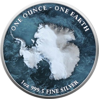 Tierra - 1 Oz - Antártida - Moneda de Plata de Colección