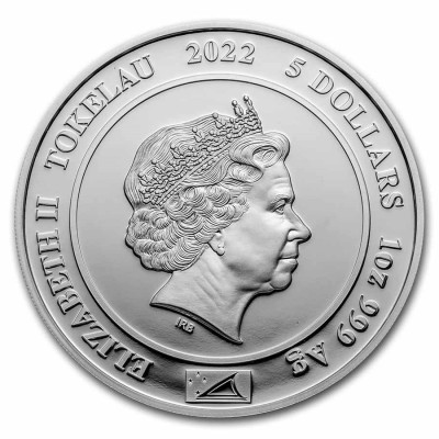 Reina Isabel II - Jubileo de Platino - 1 Oz - Moneda de Plata de Colección