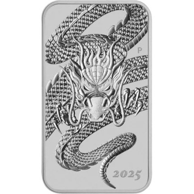 Dragón Rectangular (2025) - 1 Oz - Moneda de Plata de Inversión