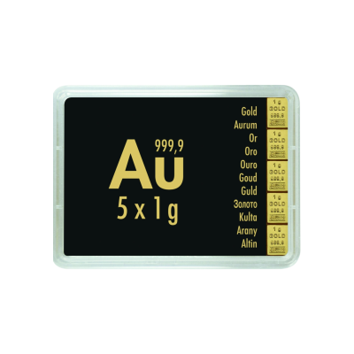 Combibarren de oro 5x1 g - Lingote de oro de inversión