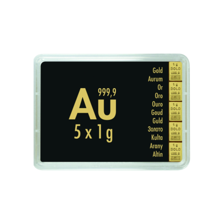 Combibarren de oro 5x1 g - Lingote de oro de inversión