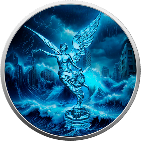 México Libertad - Fuerzas de la Naturaleza - Agua - 1 Oz - Moneda de Plata de Colección