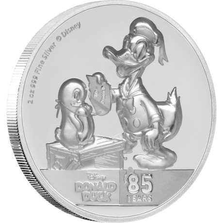 Pato Donald 85 Aniversario - 2 Oz - Moneda de plata de colección proof