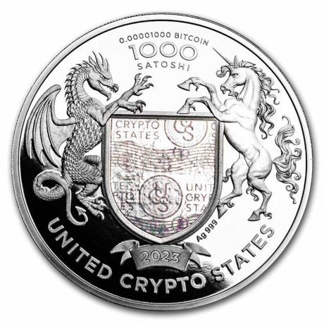 Liberty United Crypto States (2023) - Moneda de colección de plata de 1 Oz Proof