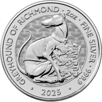 Bestias Tudor Galgo de Richmond - 2 Oz - Moneda de Plata de Inversión