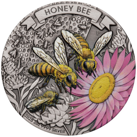 Abeja (2025) - 2 Oz - Moneda de Plata de Colección