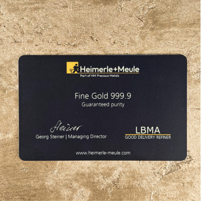 Heimerle + Meule - 0,5g - Lingote de oro de inversión