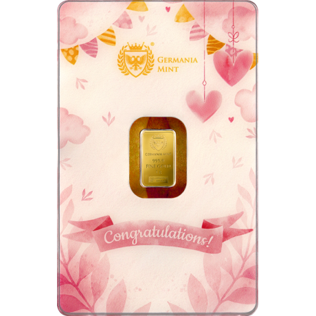Germania Mint - Nacimiento de un Niño (Niña) - 1g - lingote dorado de regalo