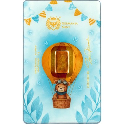 Germania Mint - Nacimiento de un Niño (Niño) - 1g - lingote dorado de regalo