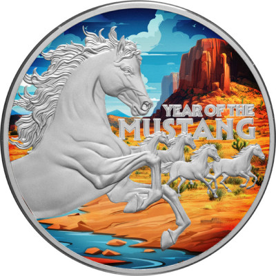 Año del Mustang (2026) - Moneda de colección de plata de 1 Oz