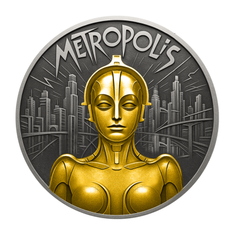 Metrópolis (2025), sillent film classics - moneda de plata de colección