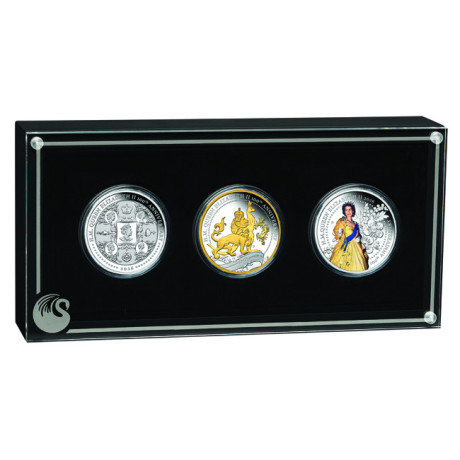 Reina Isabel II - Serie de monedas de colección de plata proof