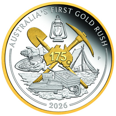 La Primera Fiebre del Oro en Australia - 1 Oz - Moneda de Plata de Colección