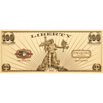 Libertad de St. Gaudens - Billete de oro de 24 quilates - Cualquier año
