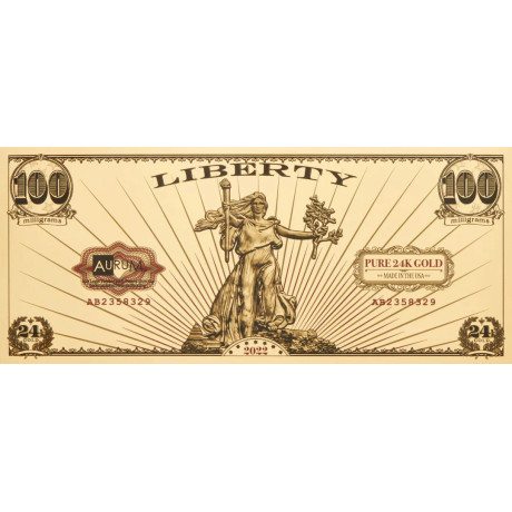 Libertad de St. Gaudens - Billete de oro de 24 quilates - Cualquier año