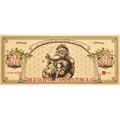 Santa Bucks Aurum - Billete de oro de 24 quilates