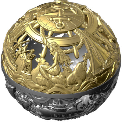 Mar y Superficie - 2 Oz - Moneda de Plata de Colección