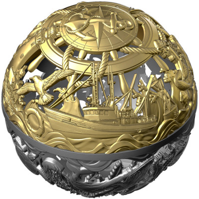 Mar y Superficie - 2 Oz - Moneda de Plata de Colección