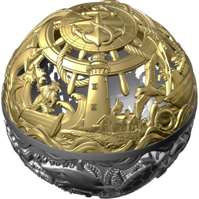 Mar y Superficie - 2 Oz - Moneda de Plata de Colección