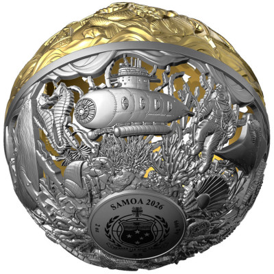 Mar y Superficie - 2 Oz - Moneda de Plata de Colección