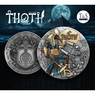Thoth - 2 Oz - Moneda de Plata de Coleccionista