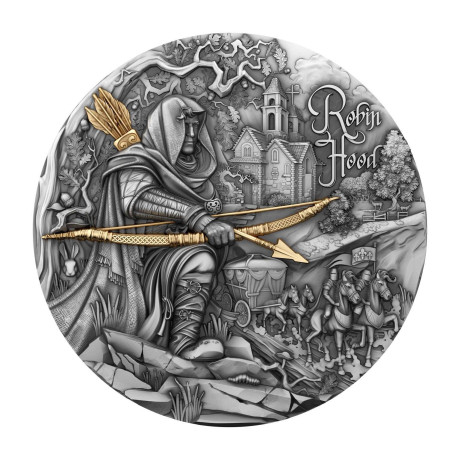 Robin Hood - 2 Oz - Moneda de Plata de Coleccionista