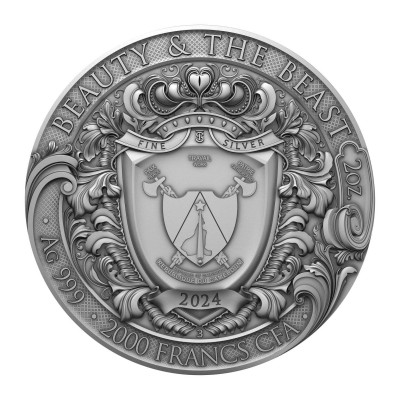 La Bella y la Bestia - 2 Oz - Moneda de Plata de Colección