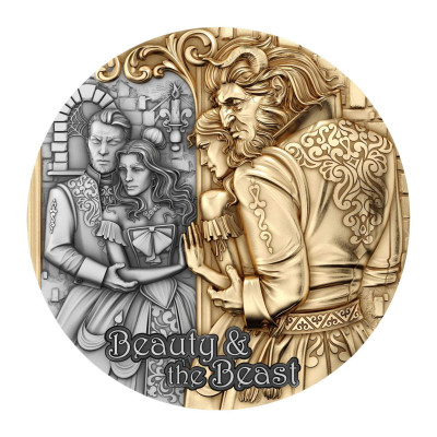 La Bella y la Bestia - 2 Oz - Moneda de Plata de Colección