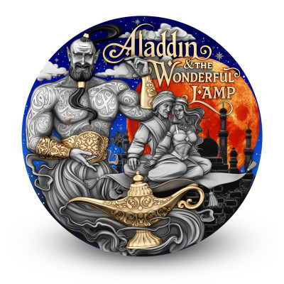 Aladino y la Lámpara Mágica - 2 Oz - Moneda de Plata de Colección
